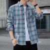 Camisa Masculina Xadrez Solta de Inverno Jaqueta de Outono Camisa de Flanela de Manga Longa para Estudante Roupa Masculina Casual Espessada com Forro de Lã