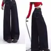 Jeans Anchos Retro Sueltos Cleanfit para Mujer, Primavera y Otoño, Rectos de Pierna Ancha, Caída Suelta, Acampanados, de Largo hasta el Suelo, para Personas Petites, de Cintura Alta