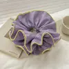 Anillo para el cabello de cuatro capas con volantes a cuadros de colores contrastantes, estilo ballet, estilo retro nostálgico, romántico, con falda y bola para el cabello.
