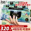Serie de pintura al óleo premium Jierou, 4 capas engrosadas, pañuelos faciales resistentes al agua, paquete grande de toallas de papel para el hogar