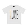 Europeu e americano VLONE carta hip hop grande V impressão em homens e mulheres amantes solto tendência bottoming manga curta T-Shirt atacado