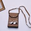 Bolso para teléfono móvil de estilo coreano con diseño de panda pequeño, bandolera de punto, bolso de mano con solapa, bolso informal para salir