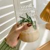 Vaso de Vidrio, Vidrio de Borosilicato Alto Rayas Verticales, Vaso Grueso para Bebidas Frías Café, Vaso Individual de Vidrio para Bebidas Frías