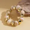 Pulsera Geométrica Redonda de Acrílico Retro Europea y Americana con Puntadas Difuminadas Joyería de Mano de Alto Nivel de Nicho Estilo Étnico Transfronterizo para Mujeres