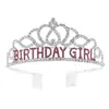 Europeu e Americano Transfronteiriço Cartas em Inglês Menina de Aniversário Menina de Aniversário Coroa de Strass Feminina Coroa de Festa
