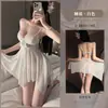 2026 Nueva Lencería Sexy para Mujer, Vestido Camisola con Tiras de Malla que No Hay que Quitarse, Transparente con Copas en el Pecho, Pijama de Encaje, Chica Linda