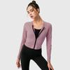 Ropa Deportiva de Yoga para Mujer con Cremallera de Manga Larga para Correr, Entrenar, Fitness, Secado Rápido, Elástica, Ajustada, Top de Manga Larga 02517