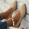 Zapatos de punto de punta fina de corte bajo para mujer, zapatos nuevos transpirables de otoño, zapatos planos para conducir de punto, talla grande, Amazon