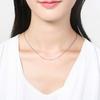 Collar chapado en plata para mujer, corto de moda, cadena a juego, clavícula, cadena de semilla de melón, joyería coreana para mujer, cadena desnuda, cadena lisa chapada en platino, venta al por mayor