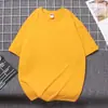 Camiseta Básica de Verão Unisex Manga Curta Algodão Puro Pesado 300g Corte Amplo Amiga da Pele Confortável Grossa Moderna Versátil