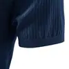 Nova polo tricotada casual de negócios masculina para a Primavera/Verão de 2026 com gola de lapela e design de gola gaivota, camiseta masculina de manga curta