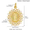 L90 Accesorios para Joyería DIY Vintage Europeo y Americano Encaje de Esmalte con Diamantes Colgante Redondo Chapado en Oro Accesorios para Collares Hechos a Mano