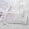 Top Cropped Colete para Meninas 7-10-14 Anos Bandeau Algodão Puro Alças Roupa Íntima Respirável Camada Dupla Estilo Fofo Roupa Íntima para Puberdade