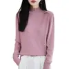 Suéter de ganchillo para mujer, estilo francés, con encaje, cuello semi-alto, tejido fino, manga larga, para otoño e invierno, corte holgado, combinado con una camisa básica blanca