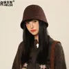Sombrero de Cubo Sencillo Estilo Coreano Versátil Moda Protector Solar Tejido Sombrero de Pescador para Mujeres en Otoño e Invierno, Elegante y Versátil
