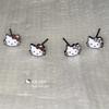 Brincos de Gato Desenho Animado Fofo Femininos Exquisitos Moda Infantil Prata Pino Argola Brincos Leve Luxo All-match