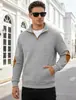 Sudadera Casual de Hombre Otoño e Invierno Transfronteriza Nueva Sudadera con Cremallera a Cuadros Bordada en Gamuza Jacquard Amazon