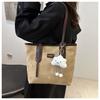 Bolsa tote vintage grande capacidade feminina 2024 nova bolsa de ombro texturizada da moda bolsa de trabalho simples
