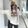 Sudadera con capucha blanco gris para mujer, nuevo estilo popular de principios de otoño de 2026, adecuada para usar sola, chaqueta elegante con forro polar, top de corte holgado