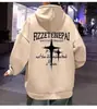 Moletom masculino estilo high street americano para outono e inverno de 2026, nova marca da moda, moletom com capuz casual solto para homens