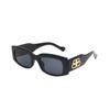 Gafas de sol de moda hip hop de marco grueso de pierna ancha con palabra B grande europea y americana, opción multicolor para mujer, ventas directas de fábrica de gafas de sol transfronterizas