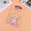 Nuevo Dibujo Animado A4 Engrosado Transparente PP Acrílico Metal Placa Clip Moda Estudiante Almacenamiento Papel de Prueba Tablero de Escritura