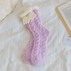 Meias de Coral Fleece para Mulheres, Outono e Inverno, Espessadas, Quentes, Fofas, Para Dormir, Casa, Chão, Maternidade, Pelúcia, Macias, Meias de Cano Médio