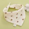 Babeiro de Muslin, Toalha Quadrada de Gaze com Botões de Pressão, Toalha Quadrada Pequena para Bebê de Creche, Toalha Triangular de Gaze de Quatro Camadas Anti-Vômito