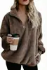 Amazon AliExpress 2026 nuevo transfronterizo otoño/invierno felpa forrada de polar para mujer cuello alto sudadera casual en stock