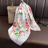 Lenço Decorativo Feminino Quadrado Pequeno Estilo Polo Coreano Bolinhas Moda Lenço Profissional Lenço de Seda Elegante Xale Faixa de Cabelo