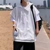 Chaleco Chaleco Chaqueta con Capucha y Cremallera de Seda de Hielo de Manga Corta Ropa de Corrida Ropa de Protección Solar Suelta Casual Ropa de Protección Solar para Hombre