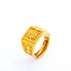 Collar de Flor de Coche para Hombre Anillo Cuadrado de Fortuna Agresiva para Hombre Anillo de Apertura de Horno Dorado Joyería