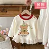 Camiseta de Manga Larga con Adorno de Encaje para Niñas de Primavera y Otoño, Camiseta Básica con Dobladillo de Encaje para Bebé, Ropa Elegante para Niñas