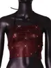 Top de rede sexy com strass YYF, Amazon transfronteiriço, design vazado, sem costas, top halter sexy, rede com strass brilhante