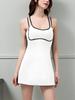 Comercio Exterior Europeo y Americano Moda Transfronteriza Color de Contraste Falda con Tirantes Vestido Sexy Ropa Deportiva Yoga para Mujeres con Almohadilla Extraíble en el Pecho