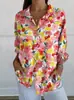 Camisa de manga de siete puntos con hombro descubierto para mujer transfronteriza, tendencia de verano europea y americana, estampado floral, impresión 3D