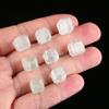 Accesorios de azúcar de cristal verde natural de joyería Jingdian, bricolaje, semiacabados, un solo agujero pasante cuadrado verde claro, venta al por mayor