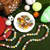 10/30 peças por pacote de bola colorida bola bola bola bola diy basquete futebol contas de madeira pulseira acessórios de joias