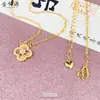 Collar Colgante Ajustable de Flor Chapado en Oro Real de 24 Quilates Cadena de Suéter de Moda para Otoño e Invierno Lujo Accesible Collar Versátil