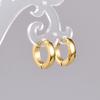 E121 Pendientes pequeños minimalistas con hebilla de oreja, estilo europeo y americano, chapados en oro de 18 quilates, para mujer, para otoño e invierno.