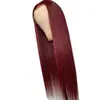 Soporte peluca nueva mujer color vino tinto cabello largo lacio alta temperatura seda fibra química moda europea y americana peluca funda para cabeza mujer