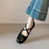Zapatos de Ballet Retro Franceses, Zapatos Planos de Boca Baja Individuales para Mujer, Nuevos Zapatos Mary Jane de Primavera y Otoño, Zapatos de Rollo de Huevo para Mujer