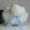 Chapéu de Palha com Renda para Mulheres, Estilo Doce de Férias, Laço Doce de Renda, Tendência Chapéu de Palha Dopamina para Praia