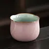 Caneca Master Forno Ru Cerâmica Rosa Rachada Pode Cultivar Flor Pétala Xícara de Chá Flor de Gelo Caneca de Degustação de Chá Gongfu Alto Valor de Aparência Lembrança