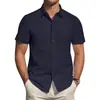 Comercio Exterior Transfronterizo Estilo Nuevo de Verano para Hombre Camisa de Manga Corta de Color Sólido Cardigan de Moda Camisa Casual Camisa Formal de Negocios Venta al por Mayor