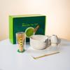 Conjunto Popular de Chá Matcha de Cogumelos Japoneses da Amazon Tigela de Cerâmica para Matcha com Bico Batedor de Chá Caixa Colorida de 100 Peças Top de Linha