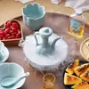 Mesa de Bambú Trendy para Té Cold Brew para Reuniones al Aire Libre, Imprescindible para Experiencias de Té Refrescantes, Incluye Botellas Pequeñas de Licor y Herramientas