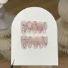 Um Design de Unhas Doce e Fofo Estilo Menina, com Flores Cor-de-Rosa e Delicadas Esculpidas à Mão e Base Transparente, Apresentando Elementos de Flores Secas