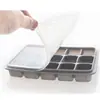 Bandeja de Gelo de Silicone Platina Mais Vendida da Amazon com 15 Compartimentos e Tampa, Molde de Gelo Refrigerado, Molde de Caixa para Suplemento Alimentar de Bebê de Grau Alimentício
