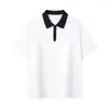 Camisa Polo Color Block com Zíper Meio, Roupa de Trabalho com Gola Bordada, Letras Estilo College, Logo Personalizado, Mangas Curtas, Absorvente de Suor, Feito Sob Encomenda